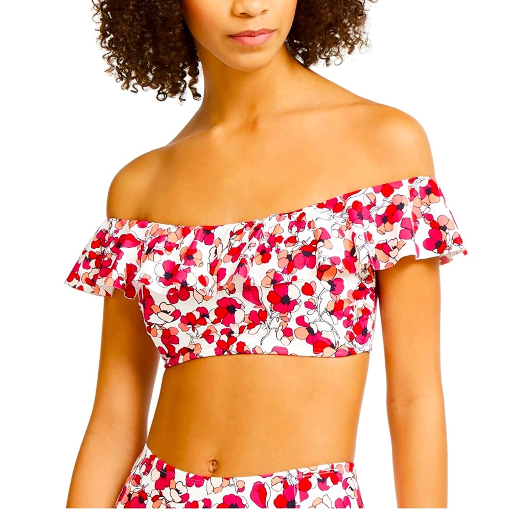 Tommy Hilfiger Floral Off-Shoulder Bikini - red and pink BNWT